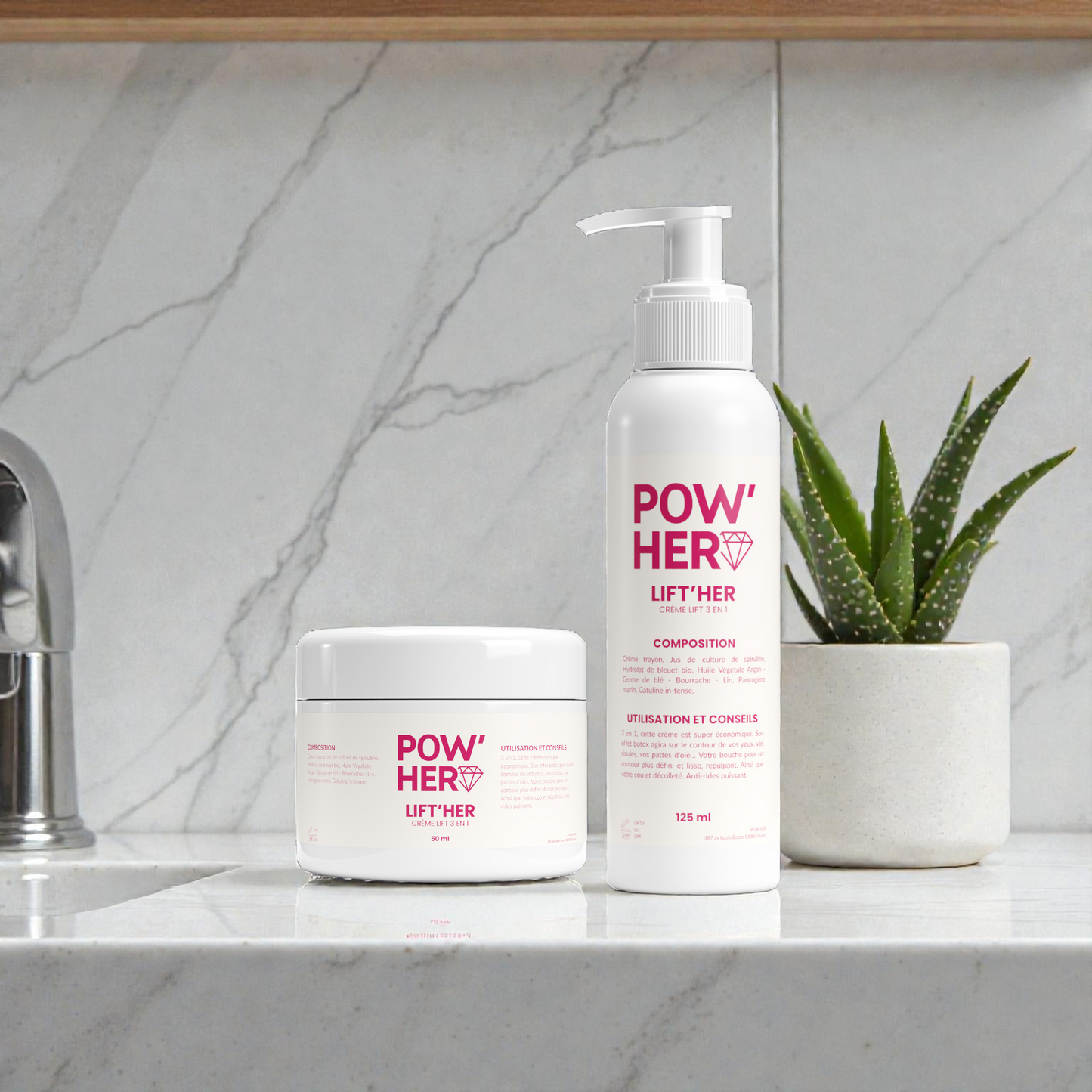 Soin anti-âge 3-en-1 yeux, bouche, visage. Effet botox naturel, lisse rides, repulpe et raffermit. Collagène boosté, regard défroissé, peau liftée et lumineuse.