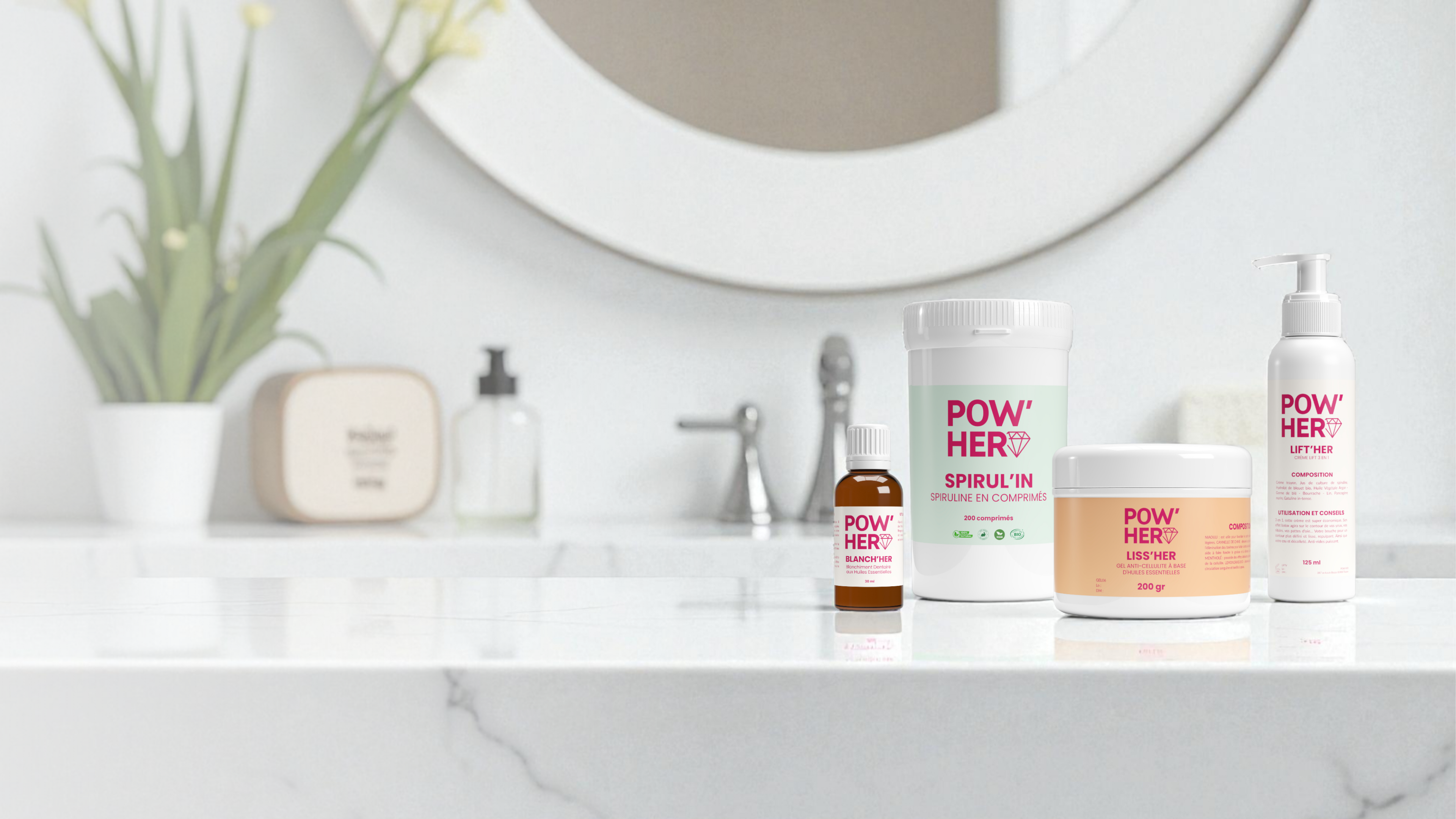 POW'HER : cosmétiques bio et spiruline premium fabriqués en France & Belgique. Qualité européenne, certifications bio, transparence totale.