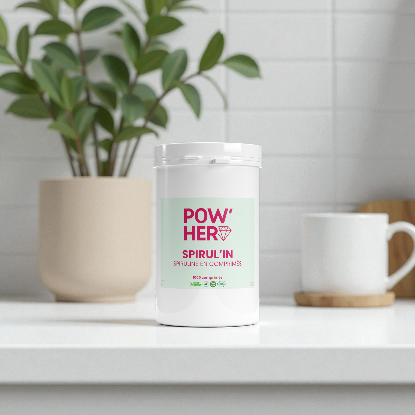 Spirul’IN 1000 – Spiruline Bio premium riche en protéines, fer et antioxydants. Boost énergie, vitalité et beauté de la peau. Format 1000 comprimés.